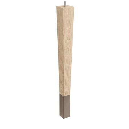 DESIGNS OF DISTINCTION 18" Square Tapered Leg with bolt and 4" Warm Bronze Ferrule - Ash 01241018ASWB6